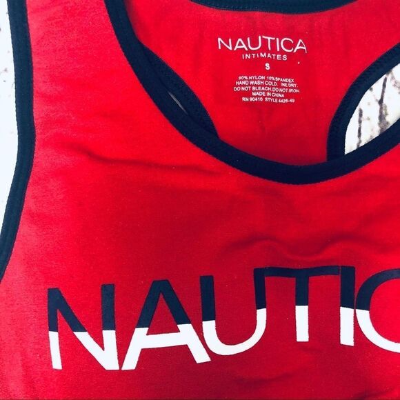 Nautica Intimates Sports Bra Red with Logo Small - Picture 2 of 5